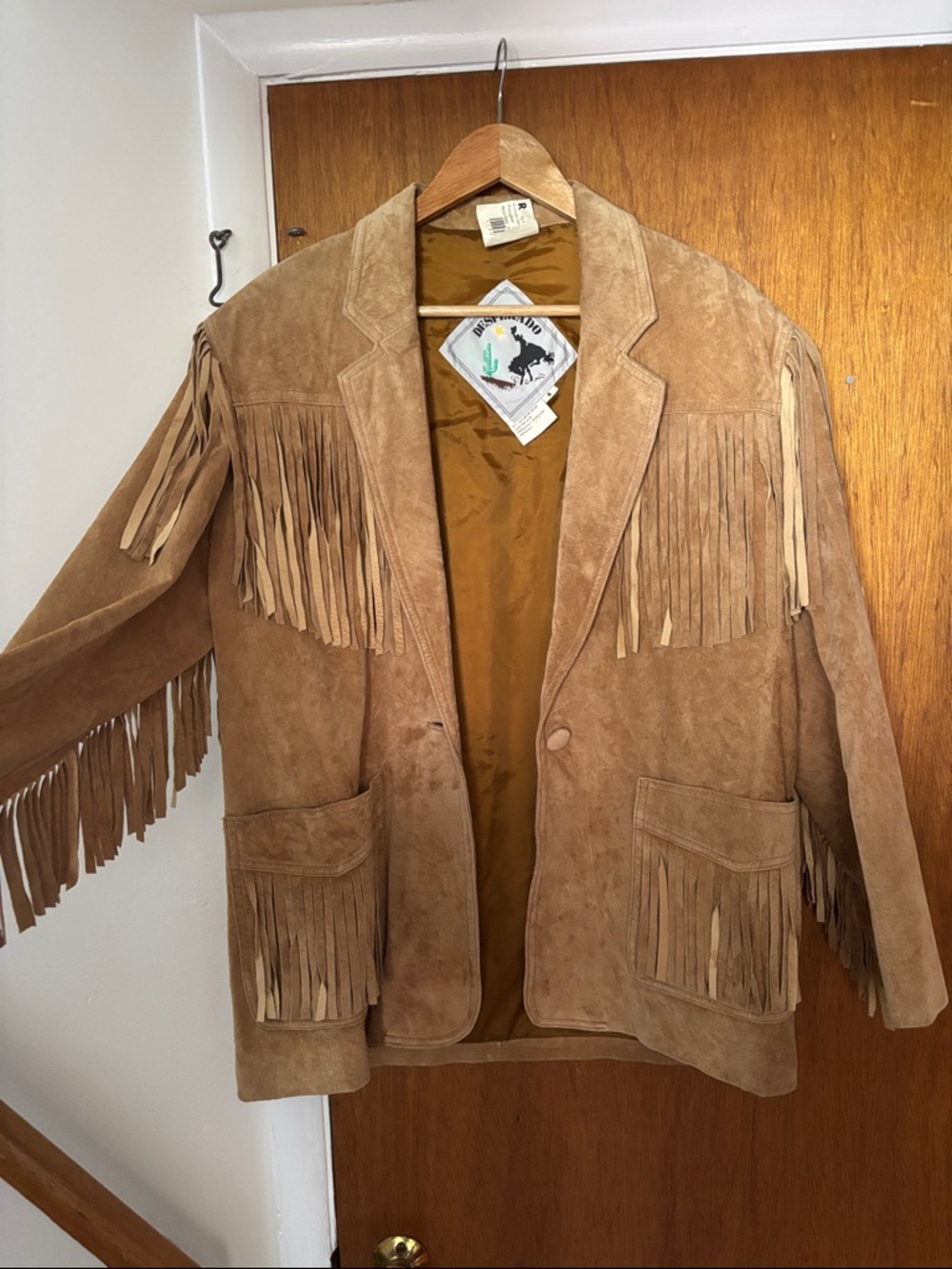 Vintage Fringe Suede Jacket - Tan Suede Men’s Coat
